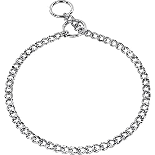 Herm Sprenger - Chrome Plated Steel Dog Training Collar - Narrow Round Links Slip Dog Chain - for Medium Large Dogs - Professional Training Collar - Made in Germany