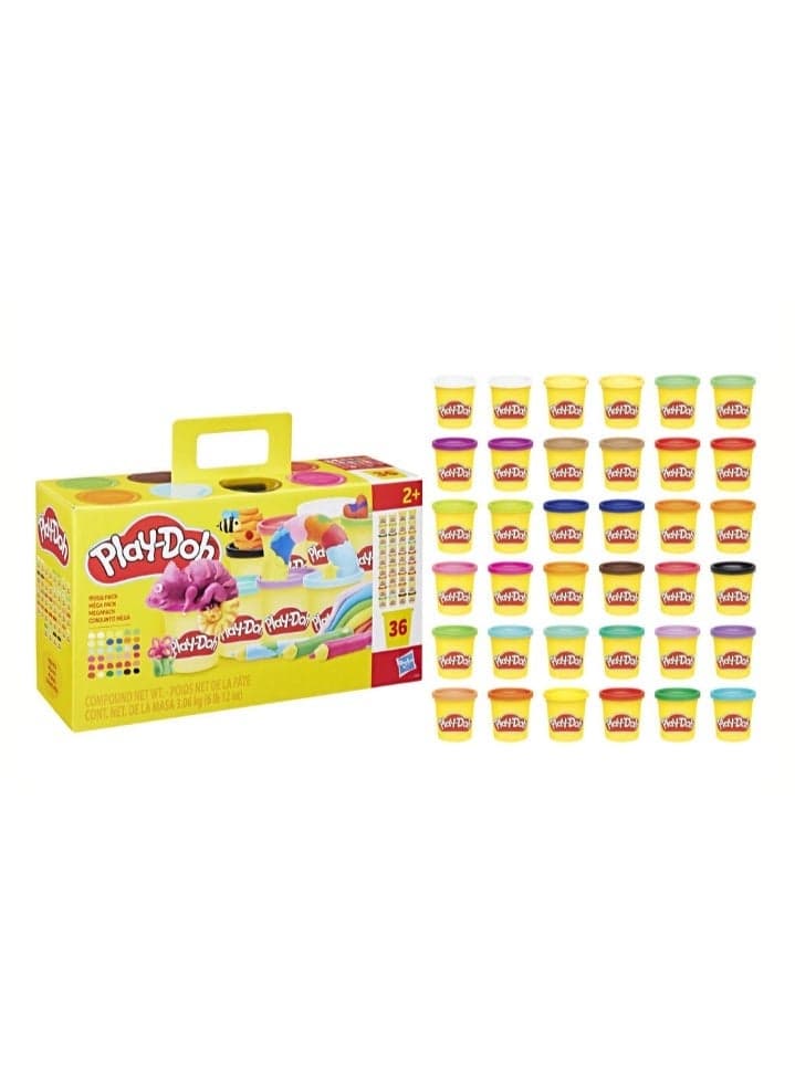 Play-Doh Mega Modeling Compound 36-Pack Set | 36 Cans in 25+ Assorted Colors | Creative Arts & Crafts Toy for Kids