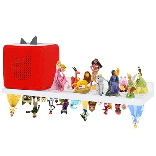 PHOENANCEE for Tonies Shelf Magneticfor Toniebox Figures Storage Display Shelf 3036 CharacterWall Floating Shelves WoodenCompatible Charging Station for Children Kids RoomOak1 Tier