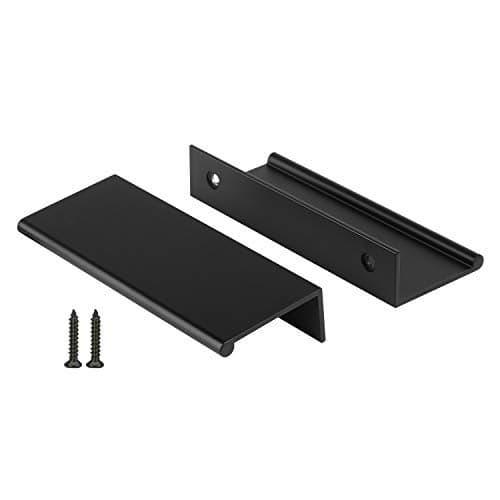 Peaha 30 Pack Black Cabinet Pulls Kitchen Handles Aluminum Alloy Edge Finger Pull 76mm/3in Hole Center