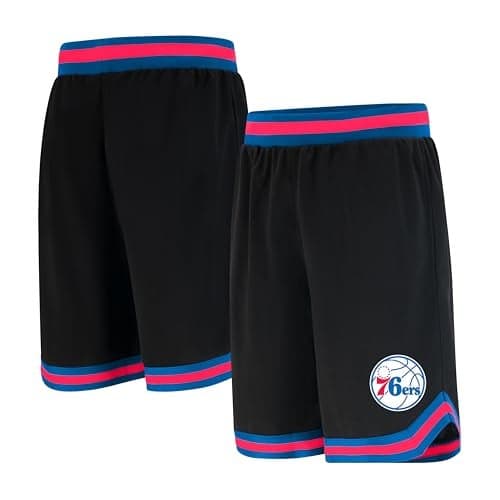 Ultra Game NBA Official Men’s Active Knit Basketball Training Shorts - Unisex, Philadelphia 76ers, Black, XX-Large