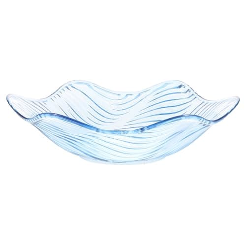 Luxshiny Plastic Serving Dish: Decorative Fruit Bowl Mixing Bowls Serving Tray with Wavy Rim for Small Cereal, Pasta, Salad, Candy and Snacks