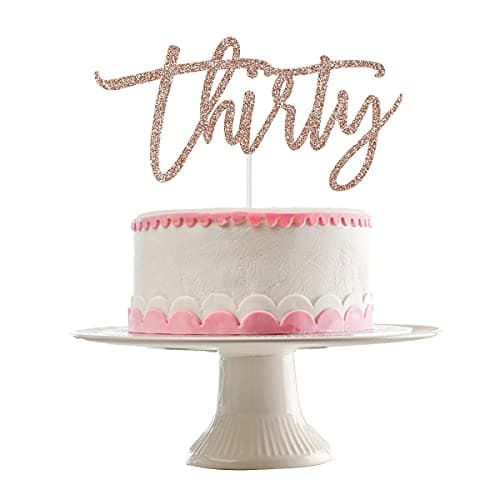 Festiko®Thirty Cake Topper- Rose Gold Glitter, Rose Gold 30th Cake Topper, 30th Birthday Cake Topper, 30th Birthday Decorations, Cake Topper Rose Gold Thirty, Thirty Birthday Cake Topper Women
