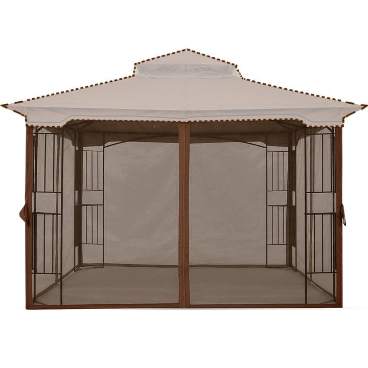 MASTERCANOPY Patio Gazebo Mosquito Netting Screen Walls (10x12, Beige)