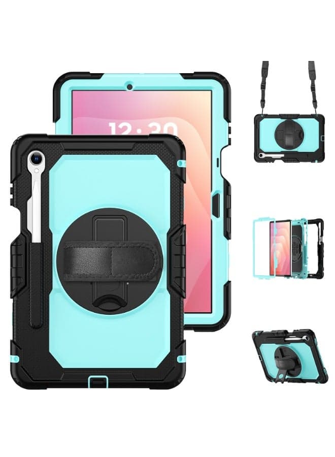 Compatible with Samsung Galaxy Tab S11 11 Inch (Model SM-X730 X736B) 2025 Case with Screen Protector Heavy Duty Shockproof Case Hybrid Full-Body Protective Cover Kickstand+Handle+Strap