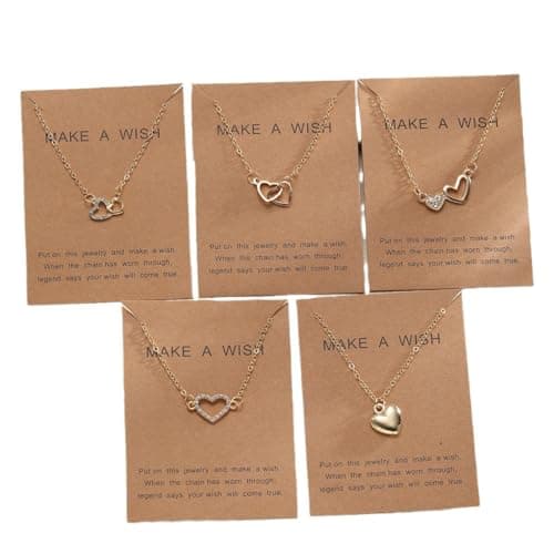 Shining Diva Fashion 5 Pcs Latest Stylish Heart Crystal Necklace Jewellery Set for Women Pendant Necklace Gifts for Girls (rrsd16475np)
