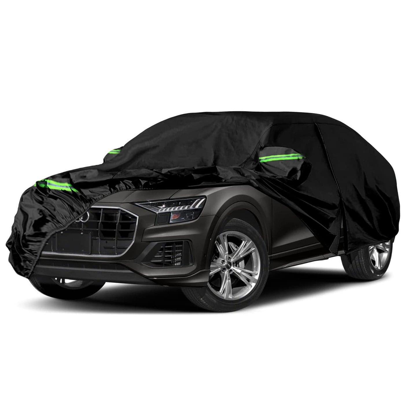 Waterproof Car Cover Replace for 20182025 Audi Q8SQ8 6 Layers All Weather Car Cover with Zipper Door Windproof Bands for Snow Rain Dust Hail Protection Q8