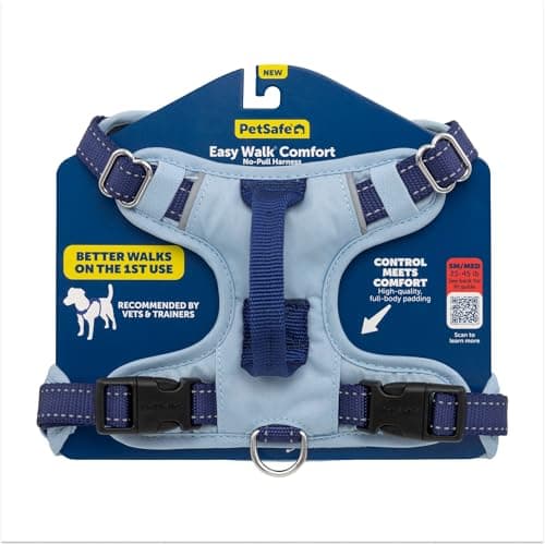 PetSafe Easy Walk Comfort NoPull Dog Harness FullBody Padding Better Walks on the First Use 5 Points of Adjustment SmallMedium Blue