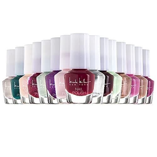 Nicole Miller Mini Nail Polish Set Glossy Vibrant Colors for Fingernails Toenails Floral Collection