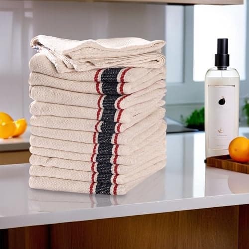 Kuber Industries 20x20 Inch Set of 12 Cotton Pocha Cloth for Floor Cleaning | Reusable & Washable Kitchen Duster Cloth for Home Cleaning | Absorbent Dusting Mop for Dry & Wet Use | White Waffle
