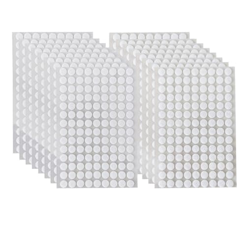 JZGEL 2016 Pieces 1008 Pairs 039 Inch10mm Diameter Self Adhesive Hook and Loop Fastener White Nylon Sticky Round for Home Office and Classroom