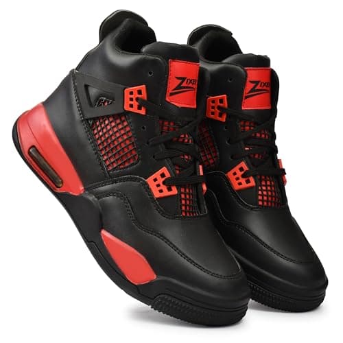 Zixer Men's Casual High Top Sneakers Shoes for Man Fashion Sports Trainers Youth Walking Shoes Casual Shoes for Men Red