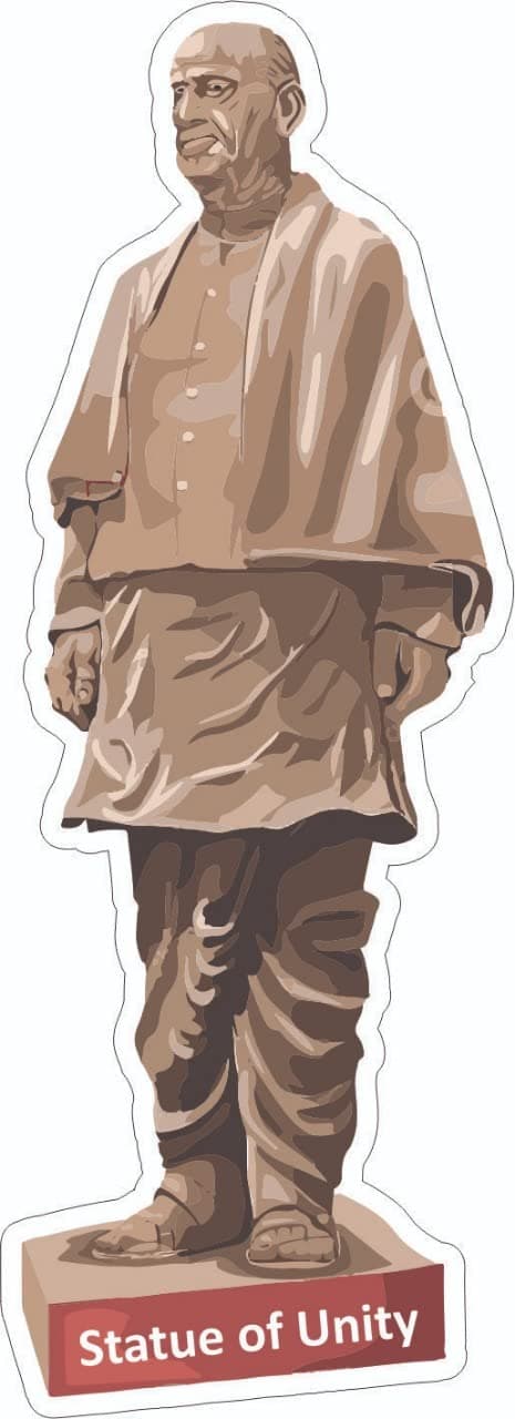Skywalk India Souvenir Wooden Statue of Unity Fridge Magnet for Gifting
