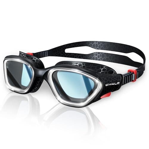 Whale Swim Goggles, HD Anti-Fog Goggles, Unisex | 100% UV Protection | Anti-Fog Design (Black)