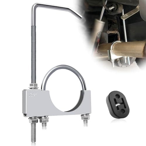 Ppizkk Universal 2.5" Exhaust Clamp with Hanger Rear Muffler,Exhaust Hanger Removal Pliers Universal Exhaust System Hanger for Car Truck Exhaust Pipe (1Pcs 2.5 Inch)
