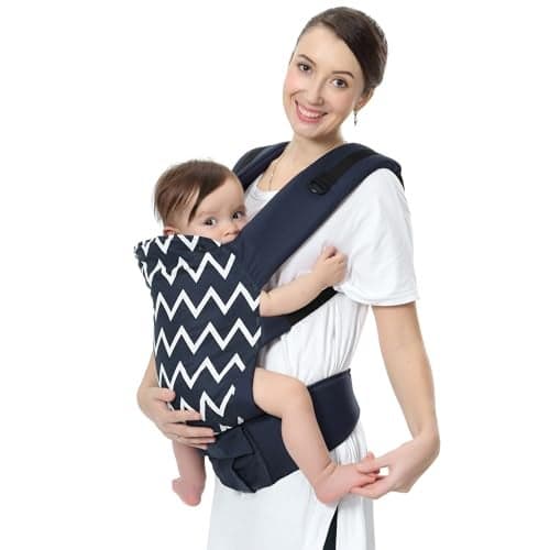 R for Rabbit Hug Me Ergo Baby Carrier for New Born | 2 in 1 Handsfree Front and Back Carry Position, Comfortable and Adjustable Strap Ergonomic Kangaroo Bag for 4 to 24 Months Kids Up to 15 Kg (Blue)