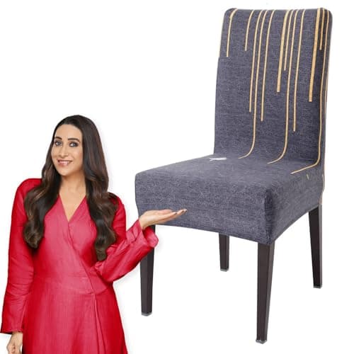 HOKIPO Elastic Chair Cover Set of 1 Stretchable Washable Dining Slipcovers (AR-4103-S10), Polyester Blend
