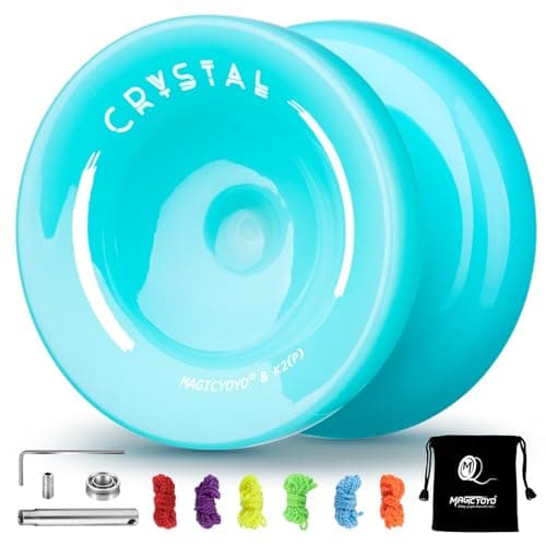 MAGICYOYO K2 Responsive Yoyo for Kids, Professional for Beginners, Dual Purpose With Unresponsive Bearing for Adults/Advanced - 6 Strings, Bag, Bearing Remover (Sky Blue)