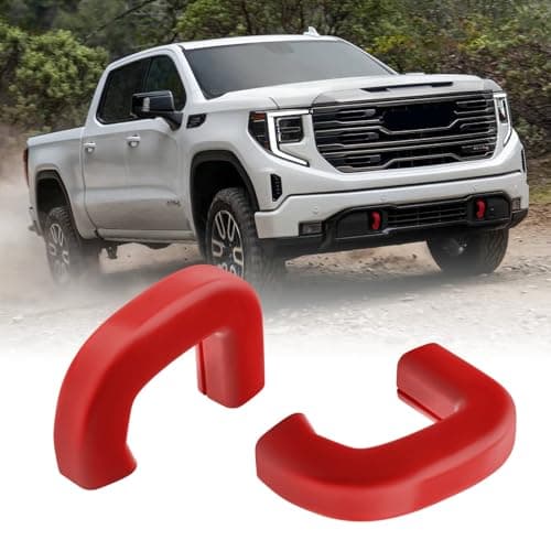 TECHPICCO Tow Hook Covers Fit for GMC Sierra 1500 2019-2025 Vertical Tow Hooks, Hitch Cover Front Customized Car Tow Hooks Compatible with GMC Sierra 1500 Accessories 2019-2025|Upgrade (Red)