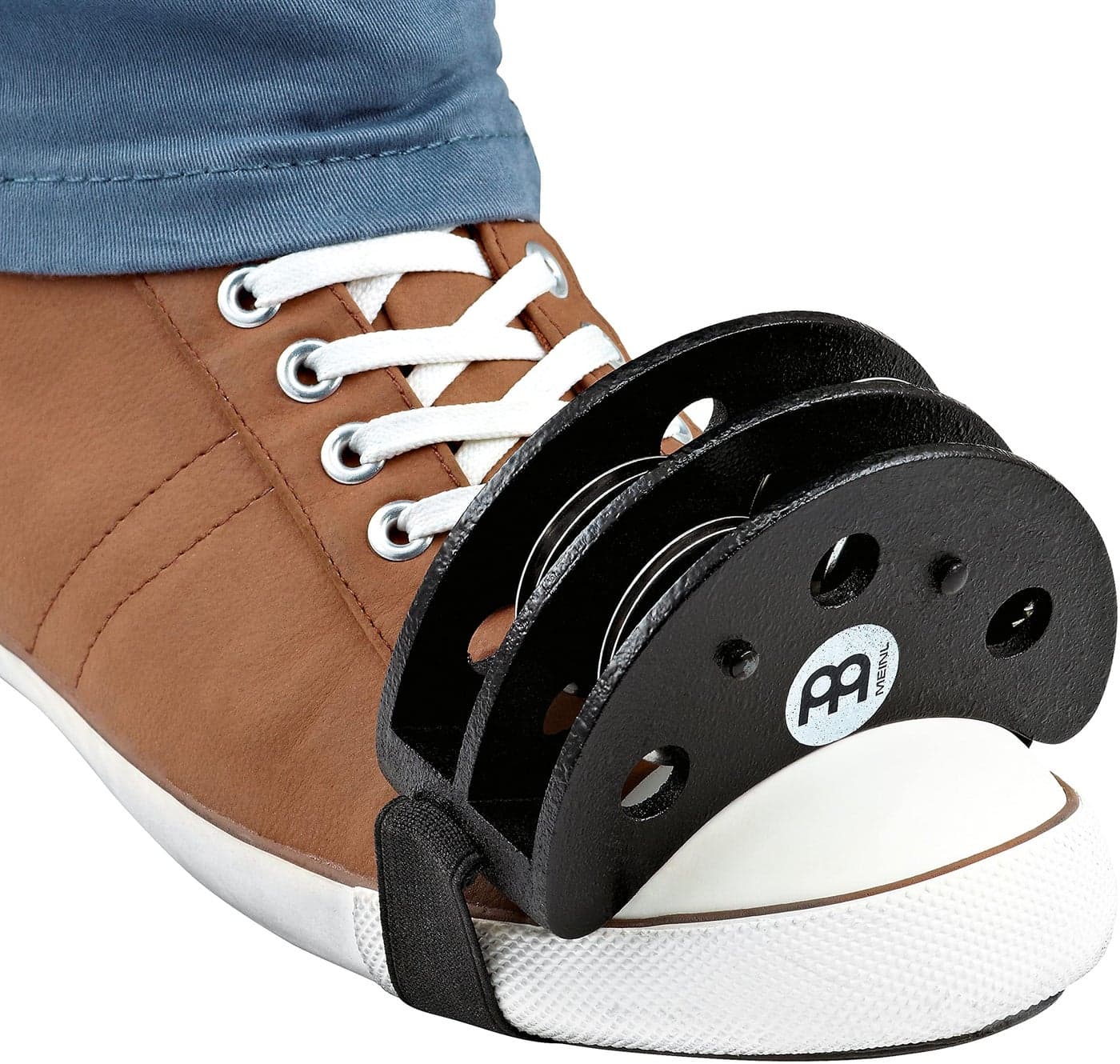 Foot Tambourine Musical Instrument, Drum Accessory for Guitar, Cajon — NOT MADE IN CHINA — Stainless Steel Jingles