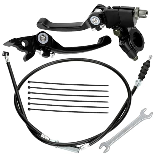 YOXUFA Folding Clutch Brake Lever Perch with Clutch Cable for 110cc 125cc 140cc 150cc Tao Tao DB17 Apollo RFZ DBX15 X18 X19 Z20 Thumpstar Kayo Xmotos SSR YZ Ruckus Pit Dirt Bike 78 Handlebar Black