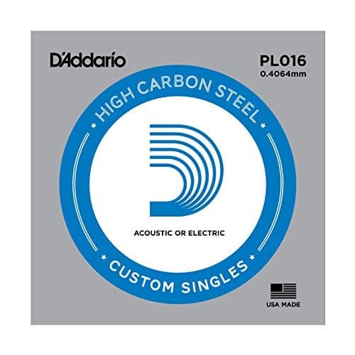 D'Addario PL016 Plain Steel Guitar Single String.016