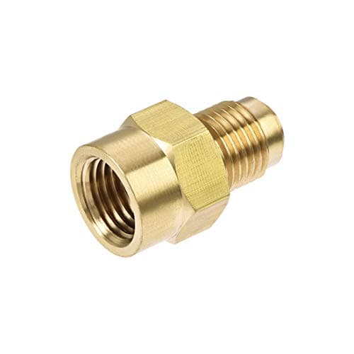 uxcell Brass Pipe Fitting, 1/2"-20UNF Flare Male to 1/4NPT Female Thread, Tubing Adapter Hose Connector, for Air Conditioner Refrigeration