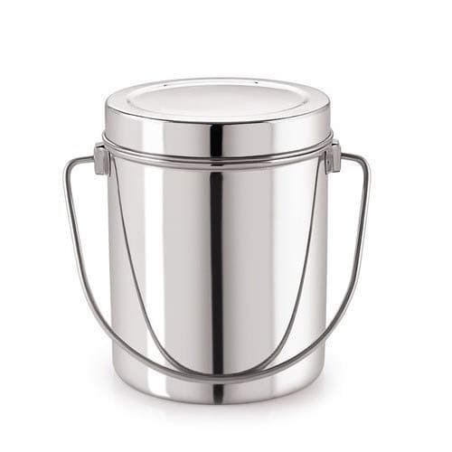 SG CRAFTS ™ Stainless Steel Milk Storage Can with Lid (Milk Pot)(Silver) (1 Liter)