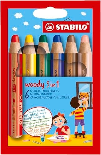 STABILO MultiTalented Pencil woody 3 in 1 Pack of 6 Assorted Colors