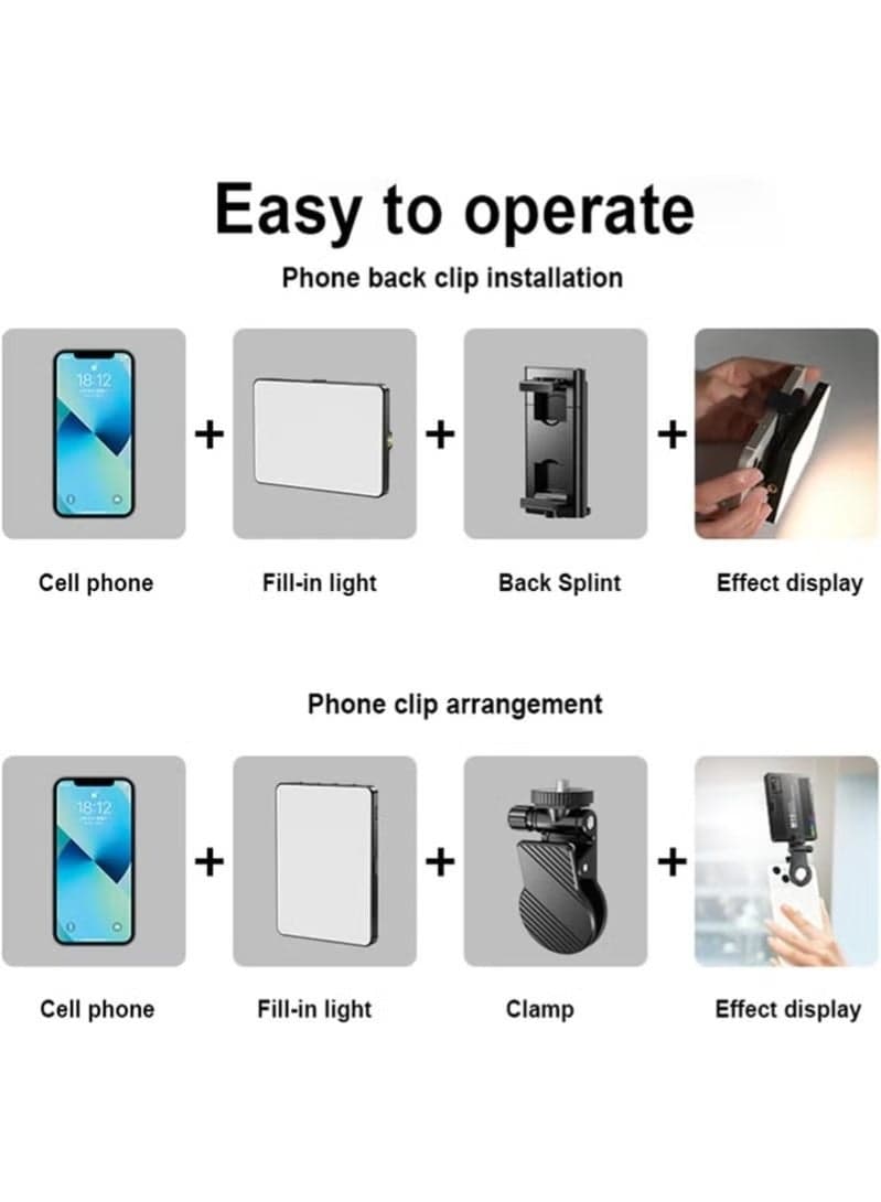 BUYCO Adjustable 3-Color LED Camera Light with Phone Clip