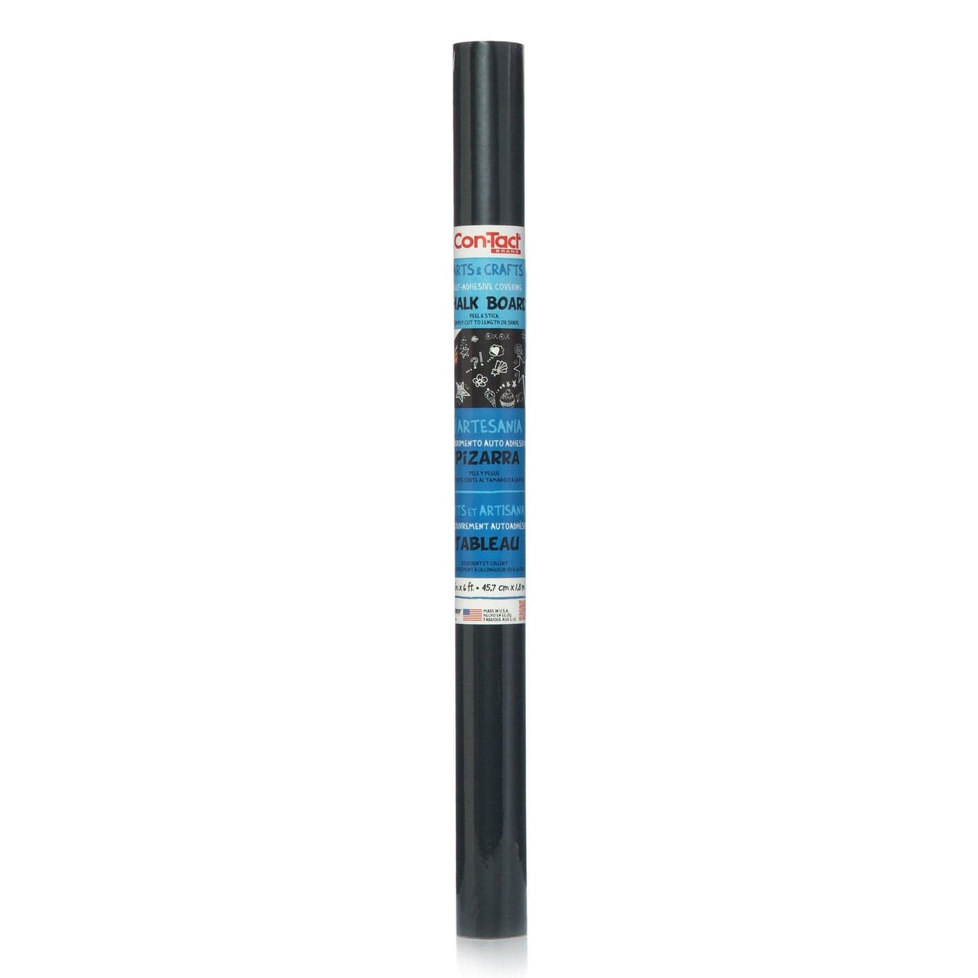 Con-Tact Brand Creative Covering Chalkboard Self-Adhesive Shelf Liner, 18'' x 6', Black