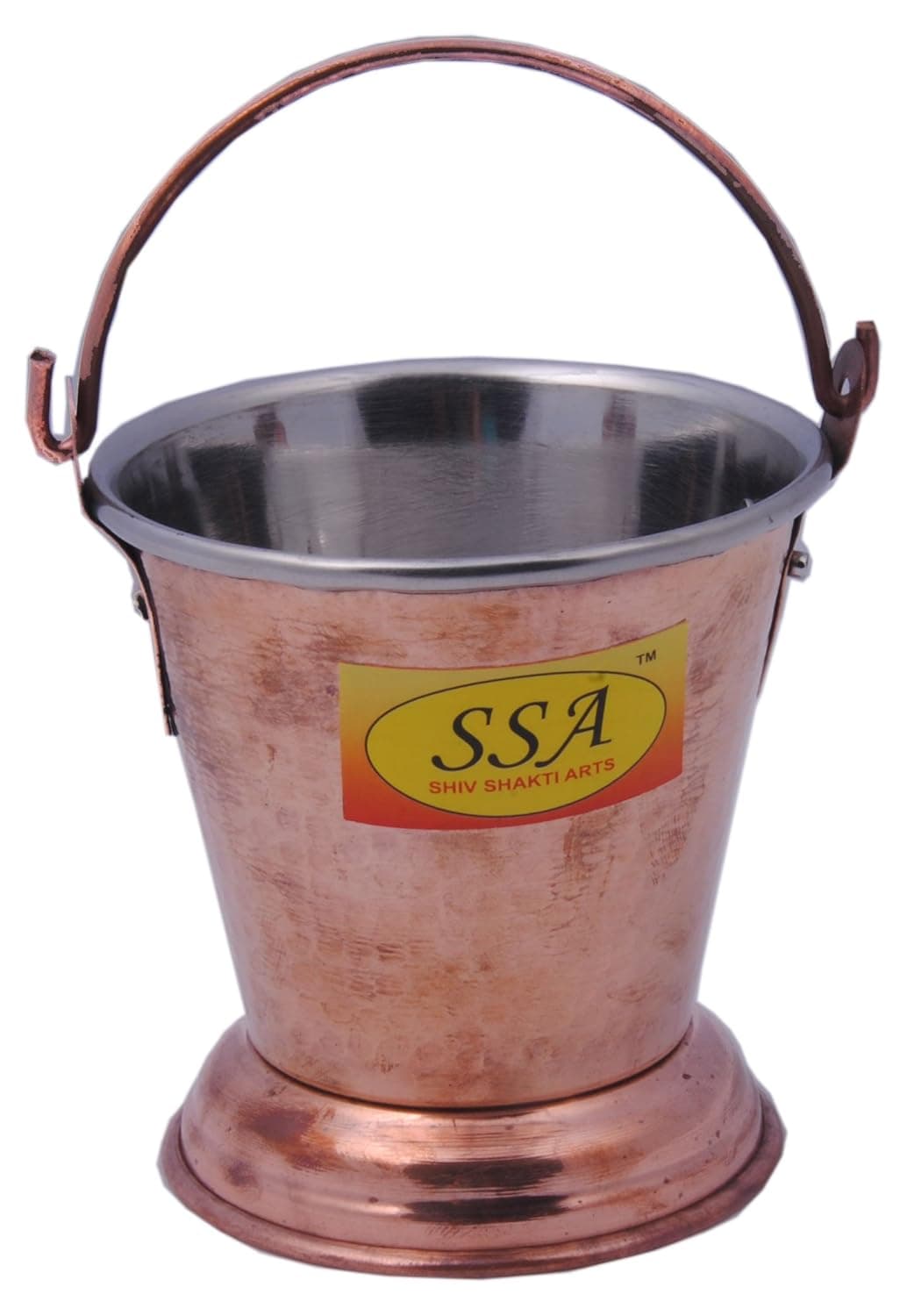 SHIV SHAKTI ARTS 11 x 105 X 6 cm Handmade Traditional Steel Copper BucketCopper Balti Volume 300 ML for a Vegetable Dish Serving Restaurant Ware Hotel Ware Home Gift