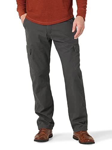 Wrangler Authentics Fleece Lined Cargo Pant, Anthracite Twill, 36W X 34L