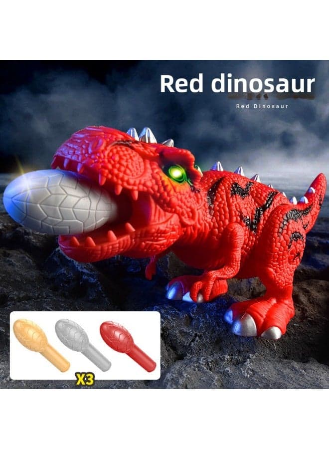 Children's Sound And Light Dinosaur Sliding Toy Launcher Simulation Sound Tyrannosaurus Rex Animal Model Boy Chariot Competitive Cannon-Color:Red