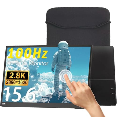 Viyivwine Portable Monitor Touchscreen 15.6" 2.8K Laptop Screen Extender 2880x1620,100Hz,100%sRGB,w/45° Adjustable Stand,mini HDMI USB-C Computer Display for Laptop PC Phone Mac