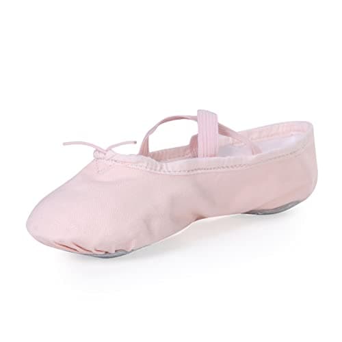 Stelle Canvas Ballet Shoes for Girls Dance Ballet Slippers Shoes(Toddler/Little/Big Kid/Women)(8MT, Ballet Pink)
