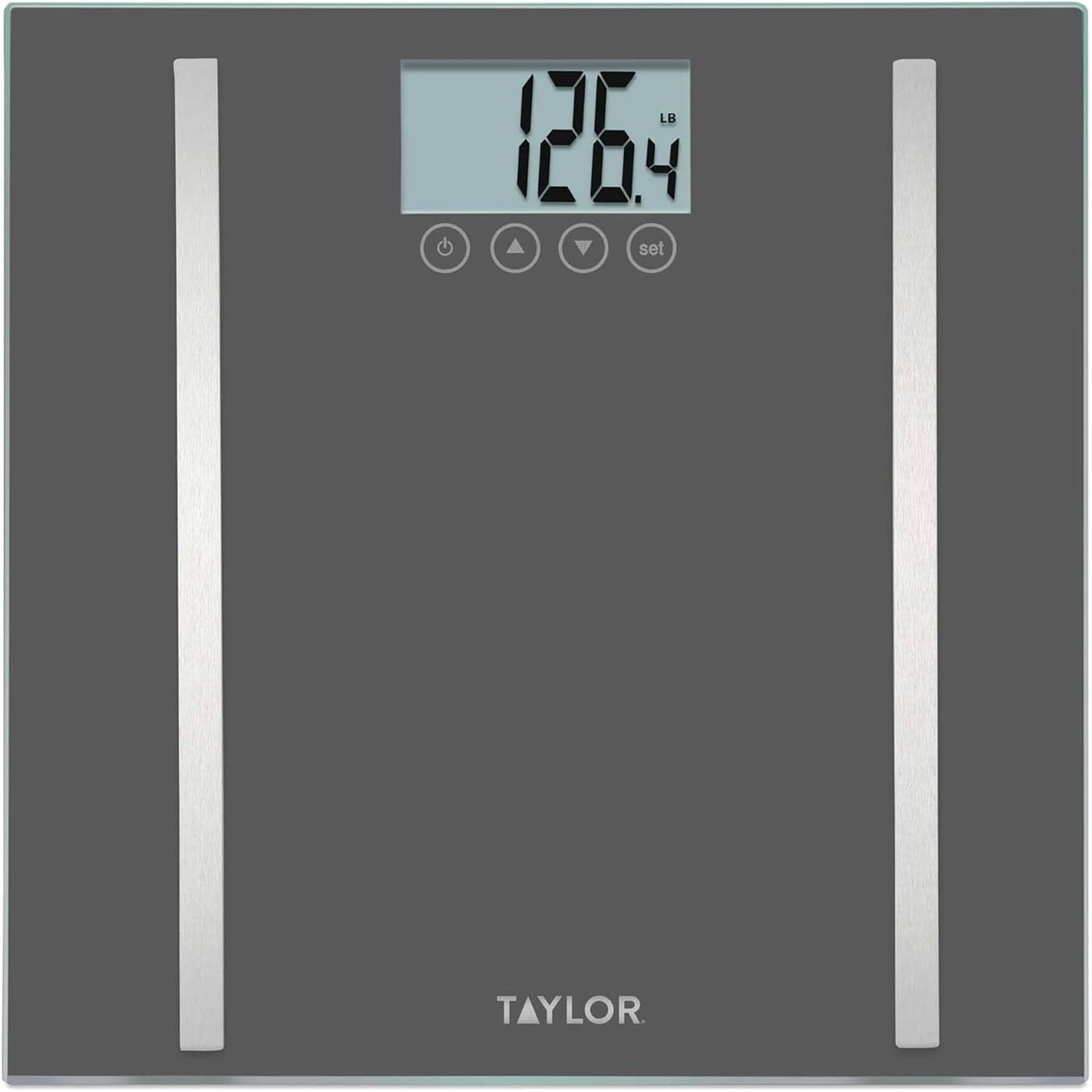 Taylor Digital Body Composition Scale Bathroom Scale for Body Weight Measures Body Fat Body Water Muscle Mass 8 User Recognition Normal Athlete Modes 400 lb Capacity Black