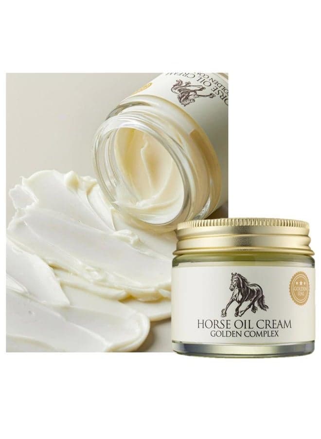 CHARMZONE Mayu Horse Oil & Gold Facial Cream – Korean Skincare with Horse Oil Extract & Golden Seal for Intense Moisturizing, Nourishing & Skin Vitality – All Skin Types (2.37 fl. Oz / 70 ml)