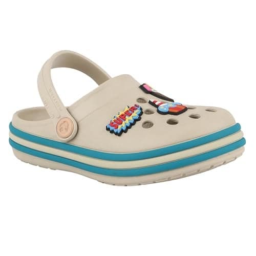 Neoz Casual Slingback Clogs for Kids with Soft Sole | Slip-On Breathable, Lightweight | Comfortable & Durable | Stylish Indoor & Outdoor Sandals Clogs for Kids, K-SKR-SUPER-IVORY_4