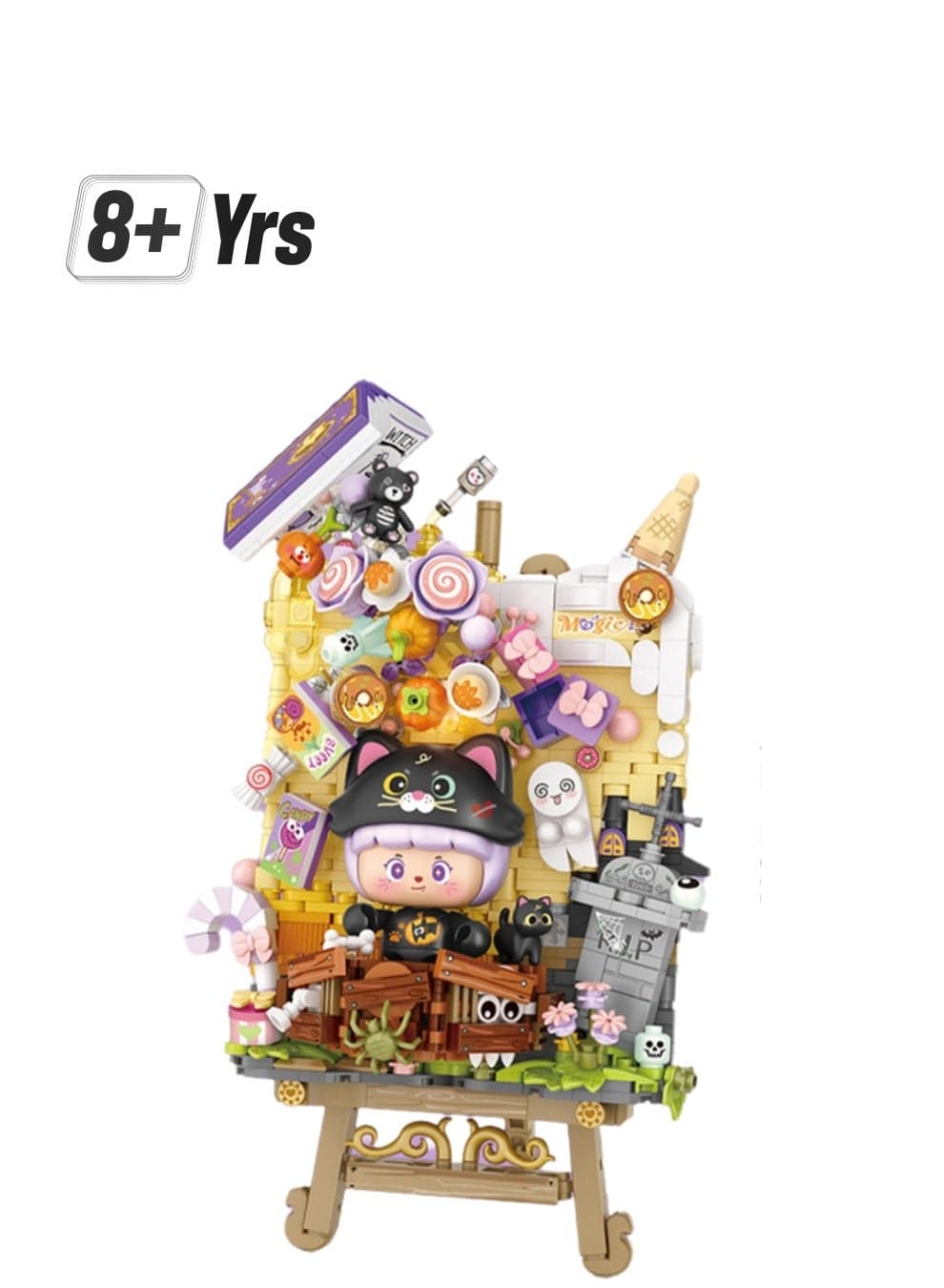 765pcs Magic Black Cat, 3d Painting Assembly Model Ornaments Building Blocks Toys, Children'S Educational Game Gifts