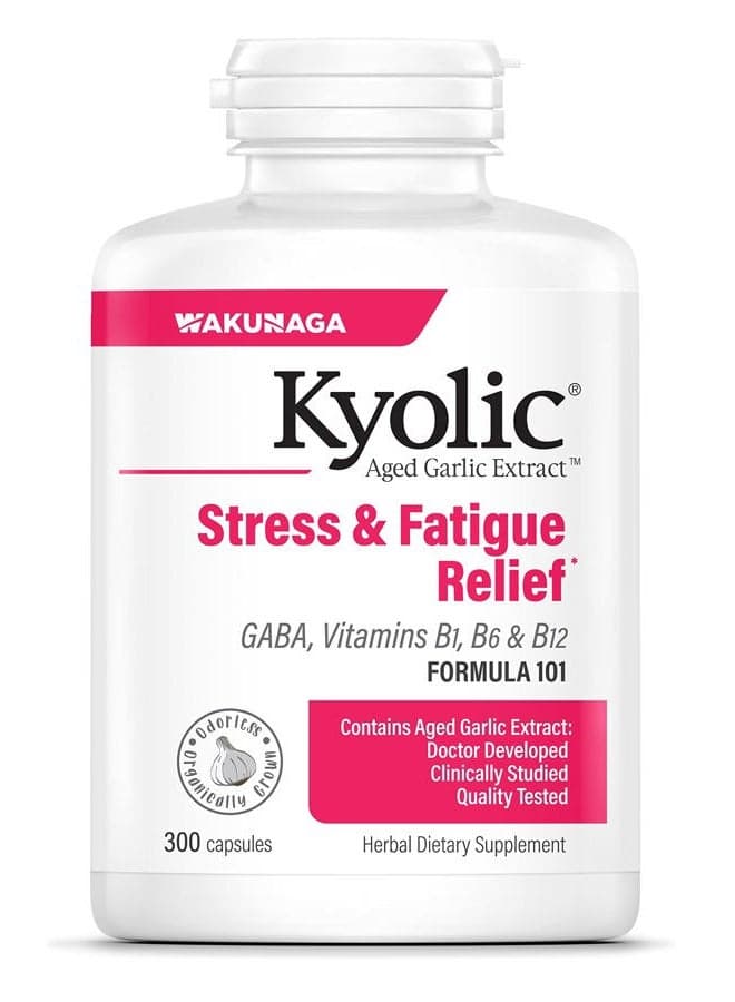 Aged Garlic Extract Formula 101, Stress and Fatigue Relief, 300 Capsules (Packaging May Vary)