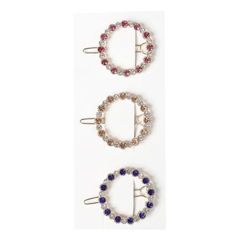 BellaStella 3 Pcs Latest Korean Fashion Style Rhinestone Lock Pin Crsytal Hair Clip Hair Pin Hair Accessories for Women & Girls