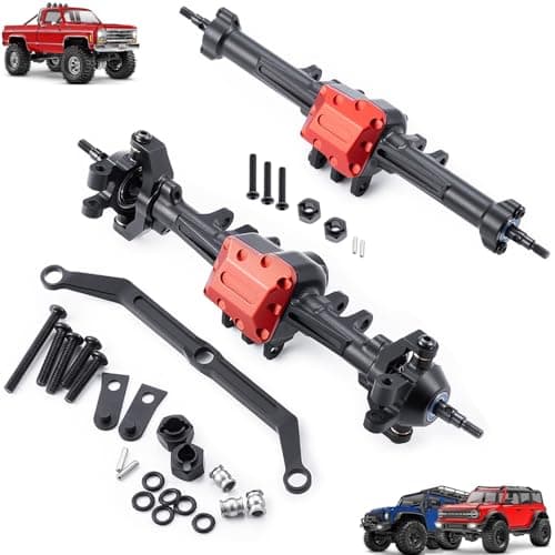 MORLORDY RC Complete Axles Set Standard Extended Front Rear Axles Set with SteeringSteering KnucklesAxles Gear and CoverCVD Shaft for 118 TRX4M RC CarExtended