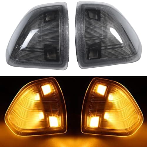 YMHHefy LED Side Mirror Turn Signal Light Smoked Cover Lens 2Pcs Compatible with Dodge Ram 1500 2500 3500 4500 5500 68302828AA 68302829AA Left Driver Right Passenger Lamps Two Wire