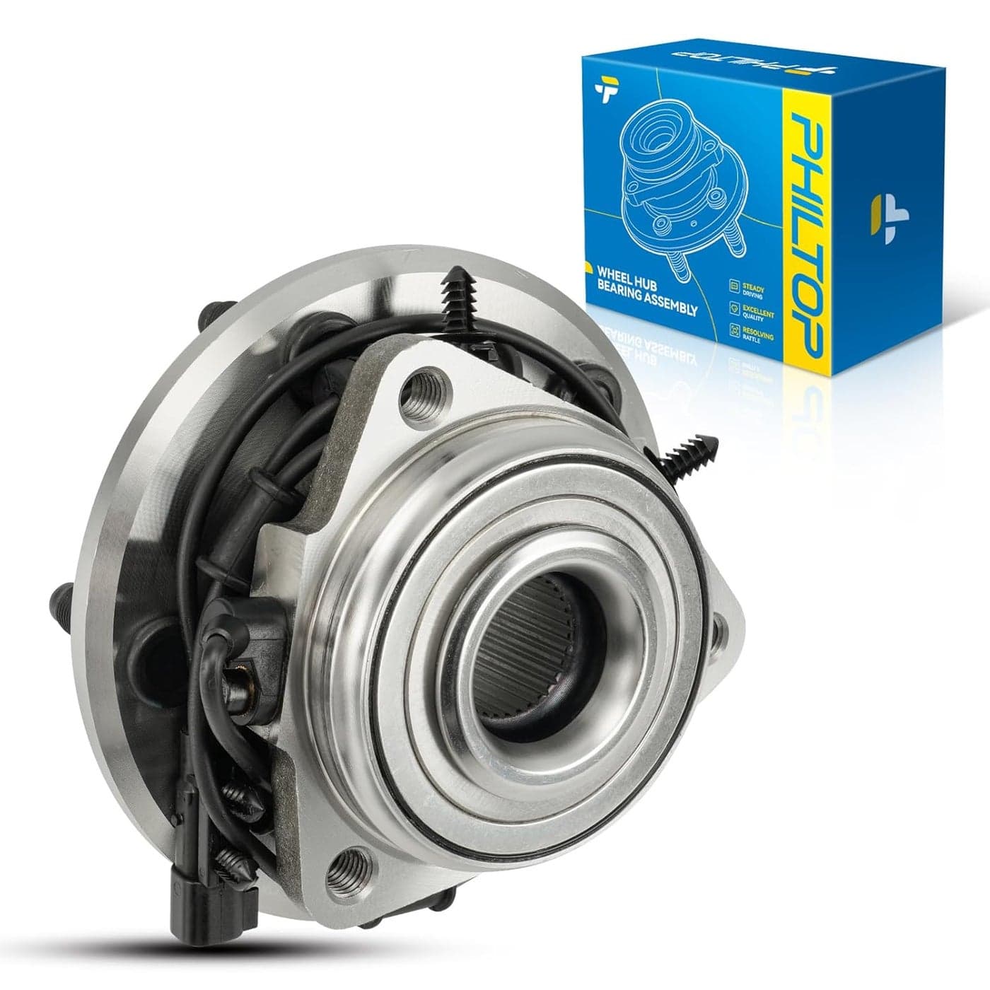 PHILTOP 513369 Front Wheel Hub Assembly for Jeep Wrangler 2011-2018 with ABS