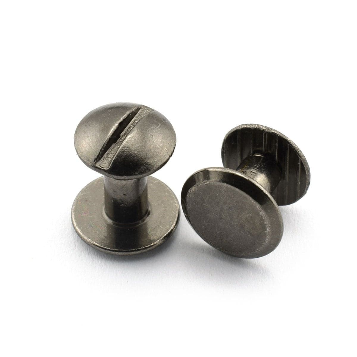 LQ Industrial 15 Sets Chicago Screw Round Slotted Head Carbon Steel Binding Screws Rivet Book Binding DIY Leather Craft Assembly Bolt 14 Black