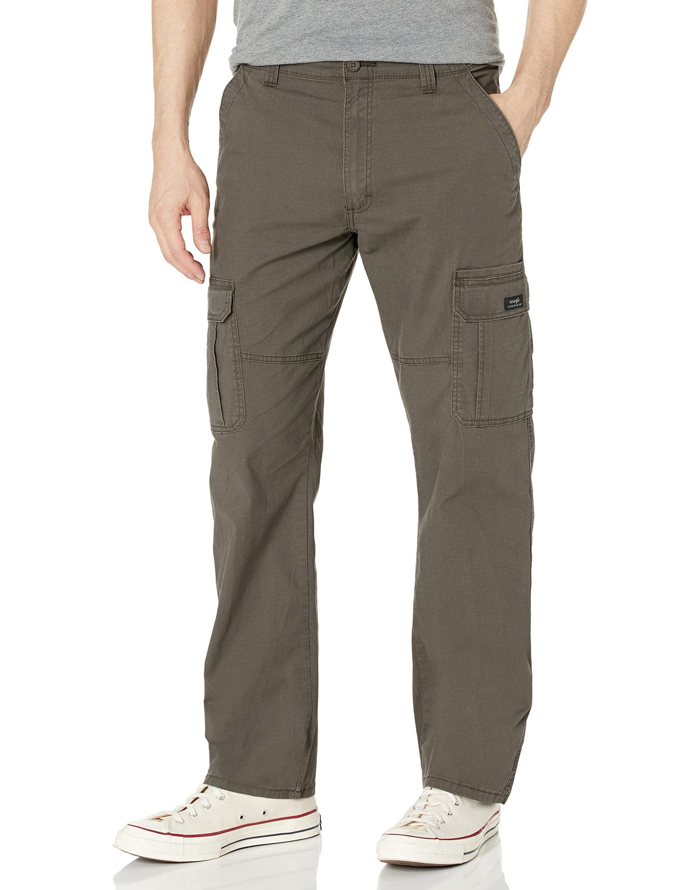 Wrangler Authentics Relaxed Fit Stretch Cargo Pant Olive Drab 36W x 34L