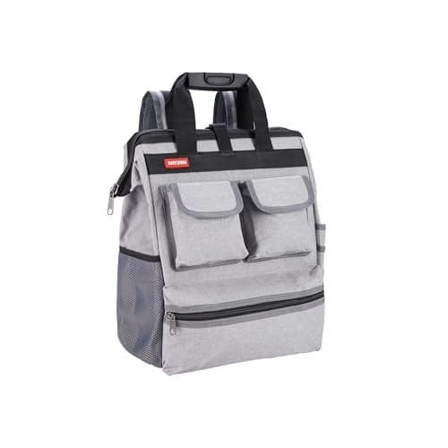 Justzon Backpack Tool Bag with Padded Back Support Heavy Duty Tool Kit Carrier Storage Bags for Electrician, Plumber, HVAC, Cable Repairman