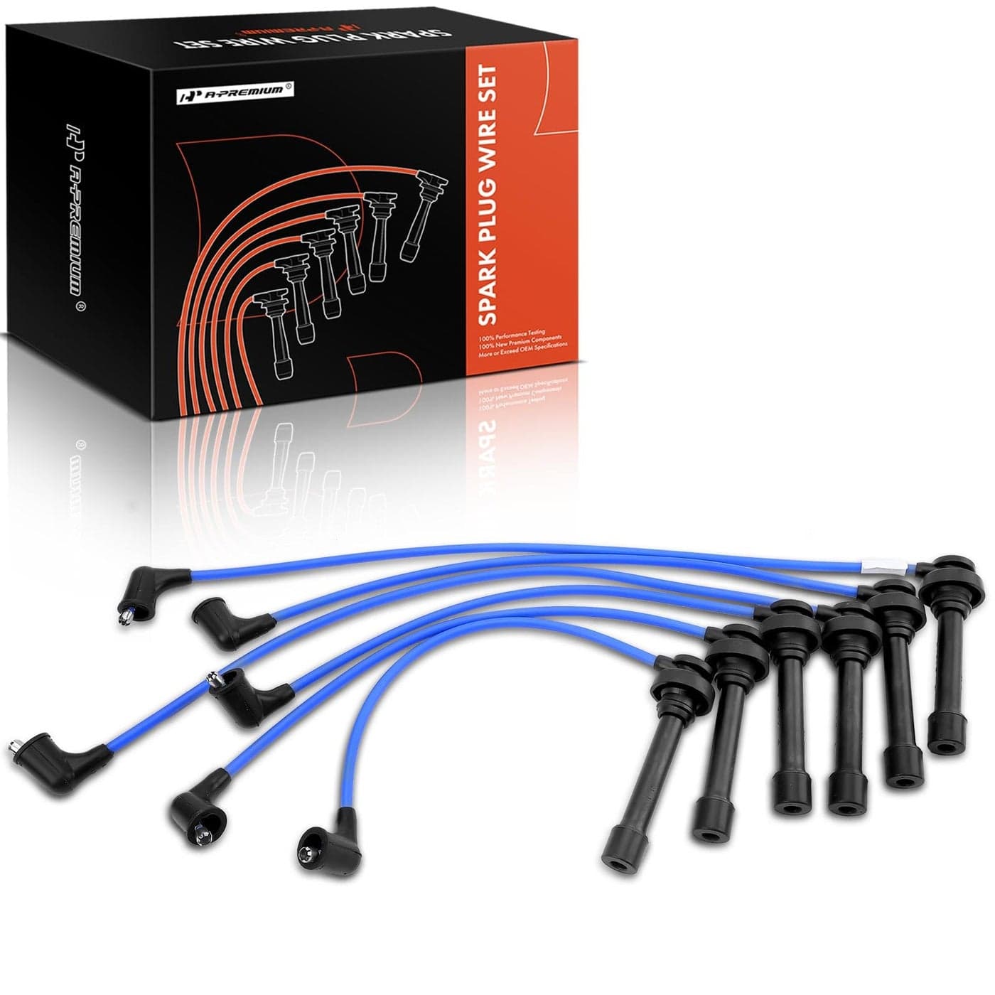 APremium Ignition Spark Plug Wires Set of 6 Compatible with Chrysler Sebring 20012005 Mitsubishi Eclipse 20002005 Galant 19992003 Dodge Stratus 20012005 30L Replace MD361060