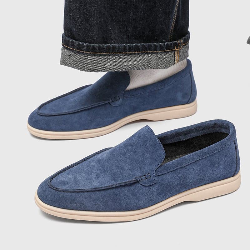 Autumn new low-cut loafers men's suede slip-on leather shoes frosted flat slip-on shoes 8253-M